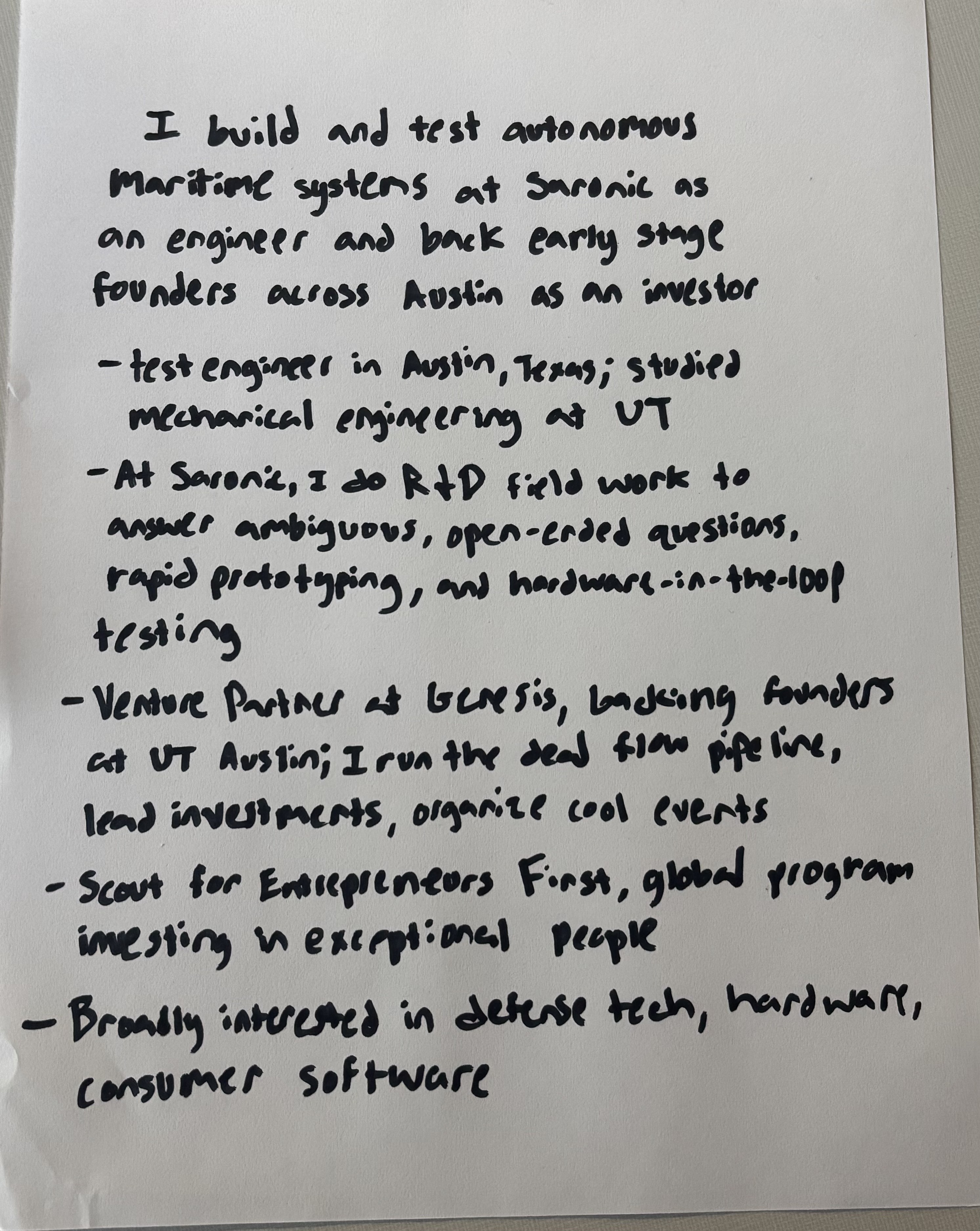 Jonah Gleitman — handwritten bio